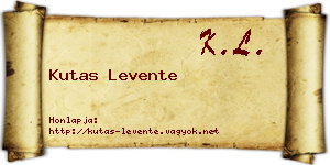 Kutas Levente névjegykártya